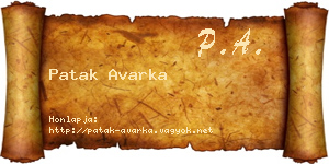 Patak Avarka névjegykártya